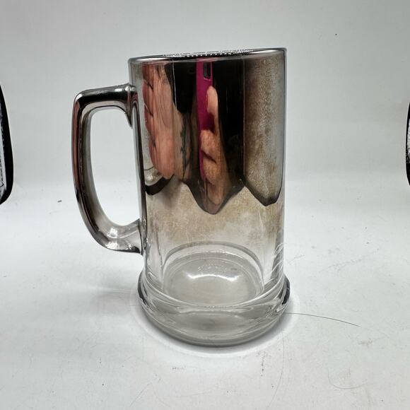 Vintage Budweiser Beer Glass Smokey Mirrored Mug - Retro Barware - Picture 4 of 8